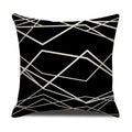 Axyaa Geometric Line Print Linen Cushion Cover - Home & Car Decor Pillowcase