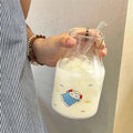 Axyaa Cat Glass Cup & Straw Set
