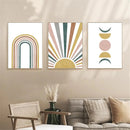 Axyaa Boho Rainbow Sun Moon Landscape Art Print Canvas Home Decor