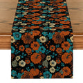Axyaa Thanksgiving Flower Table Runner - Home Kitchen Dining Decor