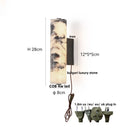 Axyaa Wood Canopy LED Wall Lights - Japan Style Marble Stone Sconce Lighting