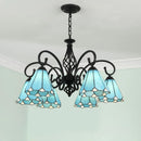 Axya Black Iron Art Mediterranean Chandelier for Living Room Dining Bedroom
