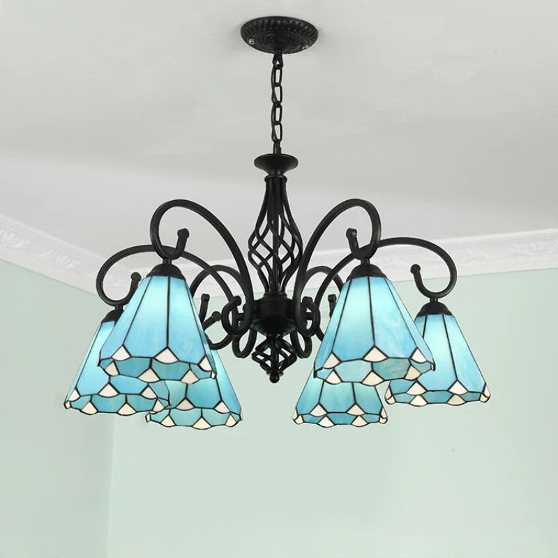 Axya Black Iron Art Mediterranean Chandelier for Living Room Dining Bedroom