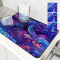 Axyaa Sea Fish Colorful Absorbent Kitchen Draining Mat
