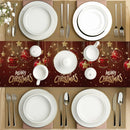 Axyaa Christmas Table Runner Decor - Balls and Stars Design