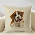Axyaa Nordic Dog Decorative Cushion Cover 45x45cm, Linen Sofa Pillow Cover