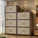 Axyaa 5-Tier Foldable Storage Cabinet with Wheels for Clothes Organization