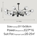 Axyaa Clear Glass Ball Pendant LED Chandelier for Home Interior Lighting