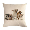 Axyaa Pug Pet Dog Pattern Cotton Linen Throw Pillow Cover for Home Decor