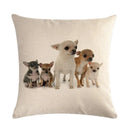Axyaa Pug Pet Dog Pattern Cotton Linen Throw Pillow Cover for Home Decor