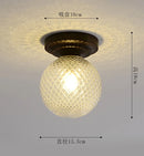 Axyaa Walnut Wood Glass LED Ceiling Light Fixture for Modern Spaces