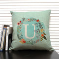 Axyaa 26 Letter Design Linen Sofa Cushion Cover 45x45cm Pillow Case for Bedroom & Living Room