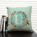 Axyaa 26 Letter Design Linen Sofa Cushion Cover 45x45cm Pillow Case for Bedroom & Living Room