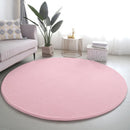 Red Coral Velvet Round Rug by Axyaa - Soft, Thick, Non-Slip Floor Mat for Living Room