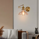 Axyaa Retro Rocker Glass Wall Lights Adjustable LED Wall Sconce Reading Lamps