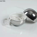 Axyaa Golden Electroplated Ceramic Spherical Bowl with Lid - Restaurant Dessert Soup Steamed Egg Bowl