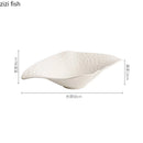 Axyaa Ceramic Sashimi Plate Salmon Dry Ice Seafood Display Molecular Cuisine Plate
