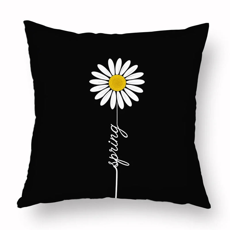 Axyaa Yellow Daisy Peach Skin Pillowcase