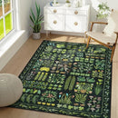 Floral Print Luxury Living Room Rug by Axyaa