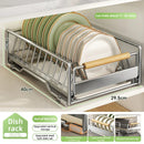 Axyaa Tableware Organizer Dish Drainer Rack, Countertop Shelf & Cabinet Storage