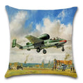 Axyaa Retro Airplane Cartoon Pattern Cushion Cover