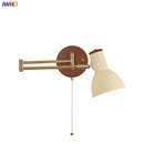 Axyaa Modern Wood Swing Arm LED Wall Lights with Pull Chain Switch