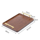Axyaa Bamboo Tea Tray Retro Nanzhu Rectangular Serving Plate Dish Home Accessories