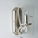 Axyaa Crystal Chandelier: French-style Silver LED Pendant Light, Retro E14 Bar Lamp