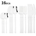 Colorful 16pcs Cutlery Set Mirror Stainless Steel Flatware by Axyaa