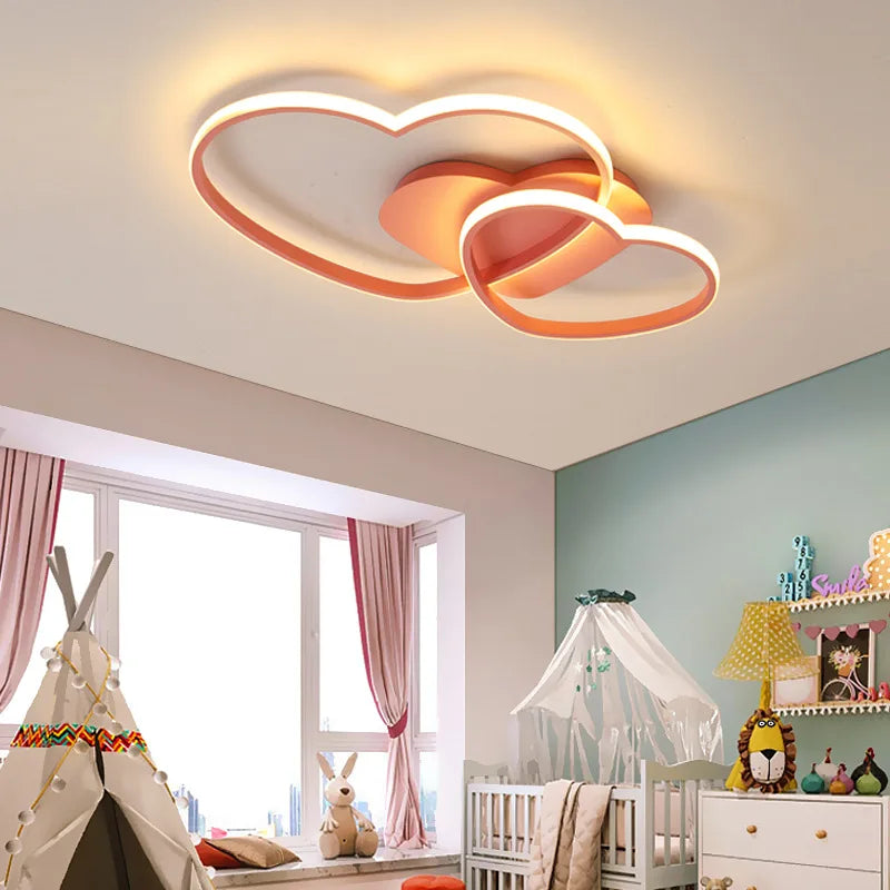 Axya Modern Pink Heart Ceiling Light for Girls Room Décor