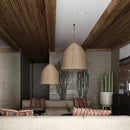 Axyaa Bamboo Pendant Lamp for Japanese Living Room, Retro Style Zen Lighting
