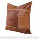 Axyaa Orange Leather Horsehair Stitching Cushion Pillow Square Pillowcase