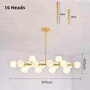 Axyaa Glass Ball LED Bubble Chandelier - Black Gold Pendant Lighting