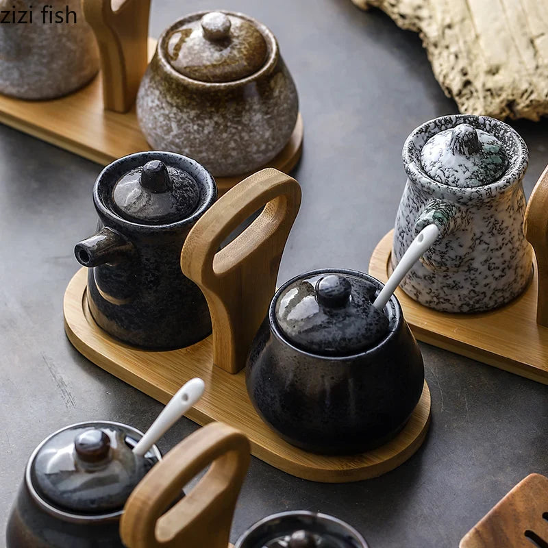 Axya Retro Spice Jar Set for Kitchen Seasoning Organization