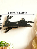 Axyaa Gothic Black Rabbit Moon Crystal Shelf Boho Decor Shelf Wall Ledge