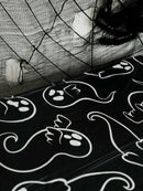 Axyaa Bat Lace Table Runner Cobweb Tablecloth Gothic Halloween Dining Decor