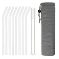 Axyaa Glass Straw Set: Reusable Straws for Smoothies & Cocktails