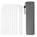 Axyaa Glass Straw Set: Reusable Straws for Smoothies & Cocktails