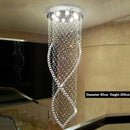 Axyaa Crystal Chandelier: Modern LED Pendant Light for Duplex Stairs, Kitchen, Dining Room.
