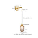 Axyaa Grey Glass LED Wall Lamps Bedroom Living Room Modern Copper Wandlamp