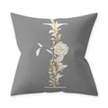 Axyaa Grey Flowery Print Alphabetic Cushion Cover for Home Sofa Decor 45x45cm
