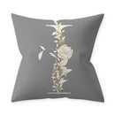 Axyaa Grey Flowery Print Alphabetic Cushion Cover for Home Sofa Decor 45x45cm