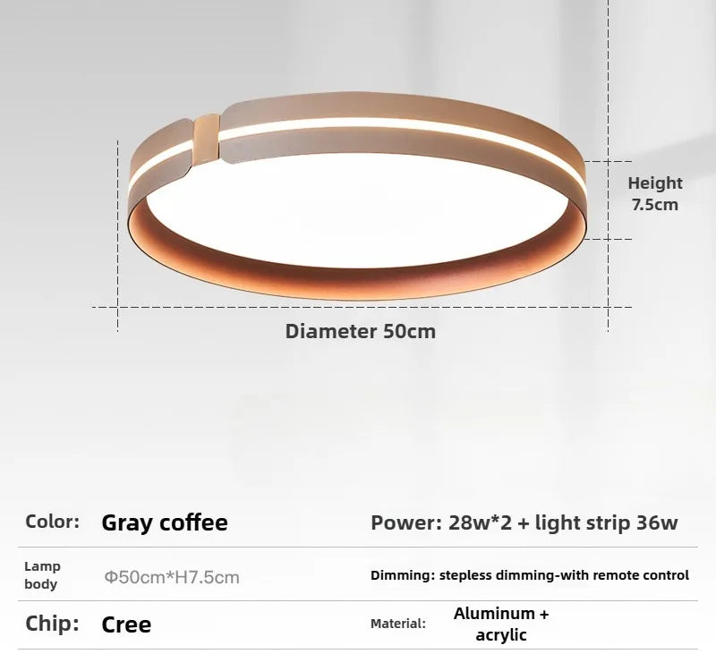 Axyaa 20" Smart Dimmable LED Ceiling Light for Bright Living Room