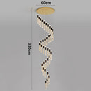 Axyaa Crystal Chandelier Stair Pendant Lamp Living Room Interior Lighting
