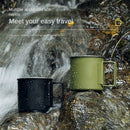 Axyaa Stainless Steel Camping Cup for Outdoors - Lightweight & Foldable Handle