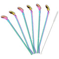Axyaa Stainless Steel 2-in-1 Straw Spoon Set - Reusable Drink Straws for Parties