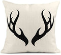 Axyaa Deer Head Silhouette Linen Pillowcase 40X40cm Home Décor