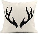 Axyaa Deer Head Silhouette Linen Pillowcase 40X40cm Home Décor