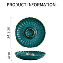 Axya Ceramic Round Snack Plate Set with Dip Dish - Phnom Penh Porcelain Tableware