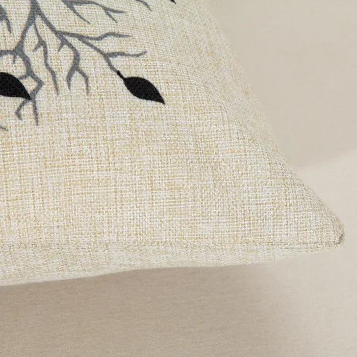 Axyaa Black Red Tree Cotton Linen Throw Pillow Cover Decor Home Sofa Bed Decorative
